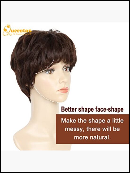 Short Pixie Cut Wig with Bangs Synthetic Layered Hair for Daily Cosplay Heat main image 4